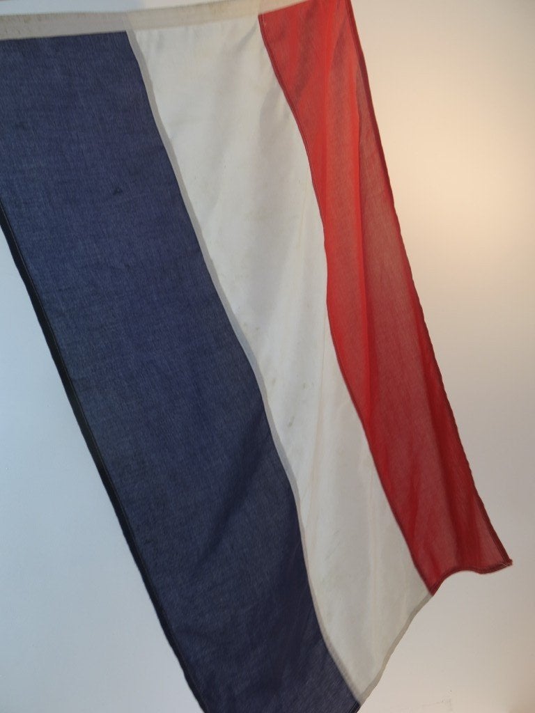 Drapeau de bateau en coton vintage, bâton en bois, Enlèvement ou Envoi, Utilisé