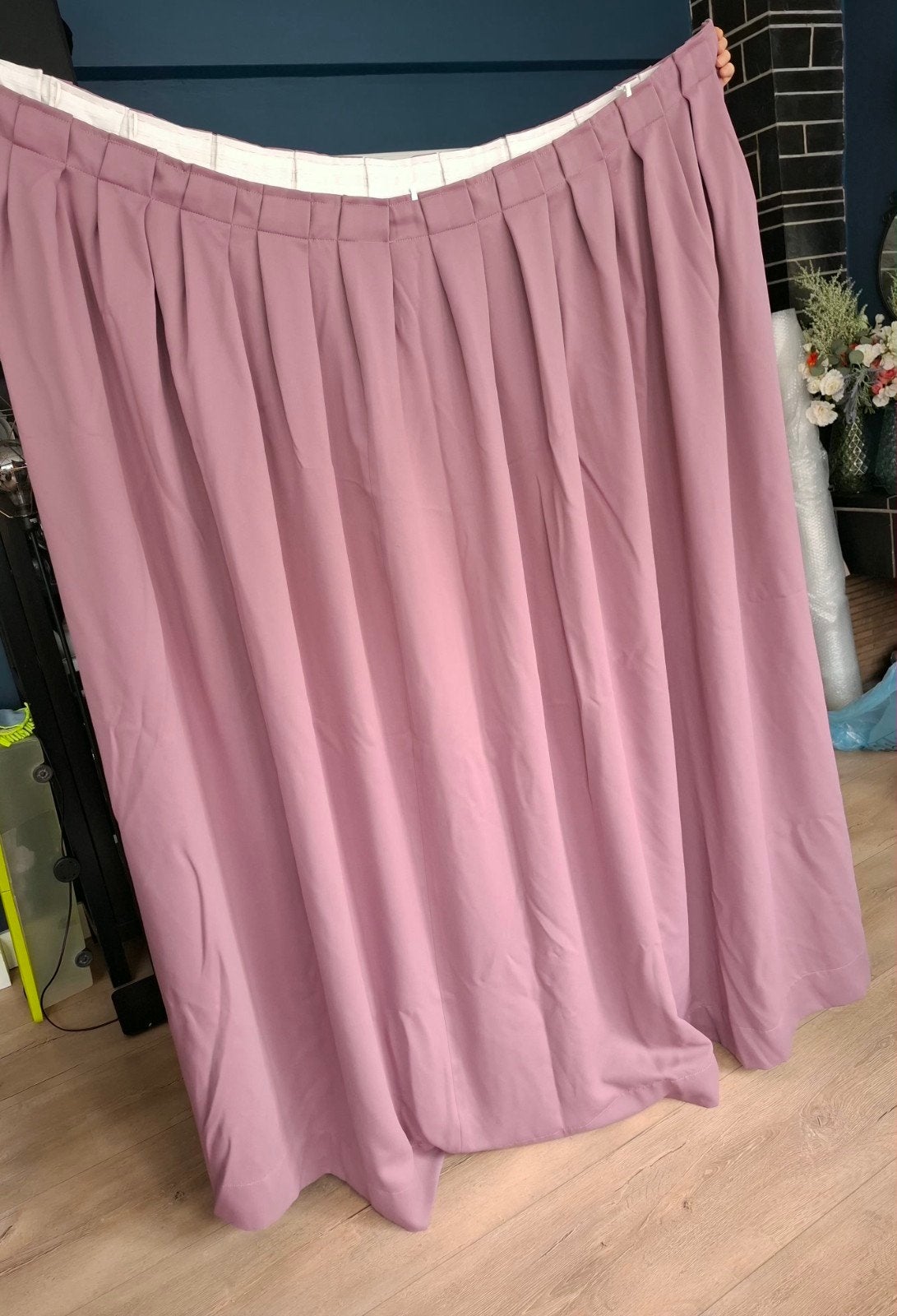 2 rideaux occultants rose/mauve, Maison & Meubles, Rose, 180 cm, Enlèvement ou Envoi, Rideau