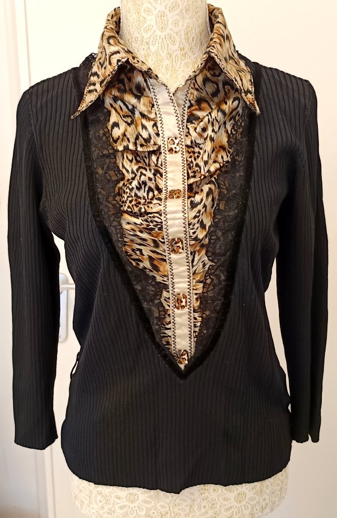 Blouse cardigan superposée Pierre Cavallo. Taille M, Taille 38/40 (M), Enlèvement ou Envoi, Noir, Pierre Cavallo