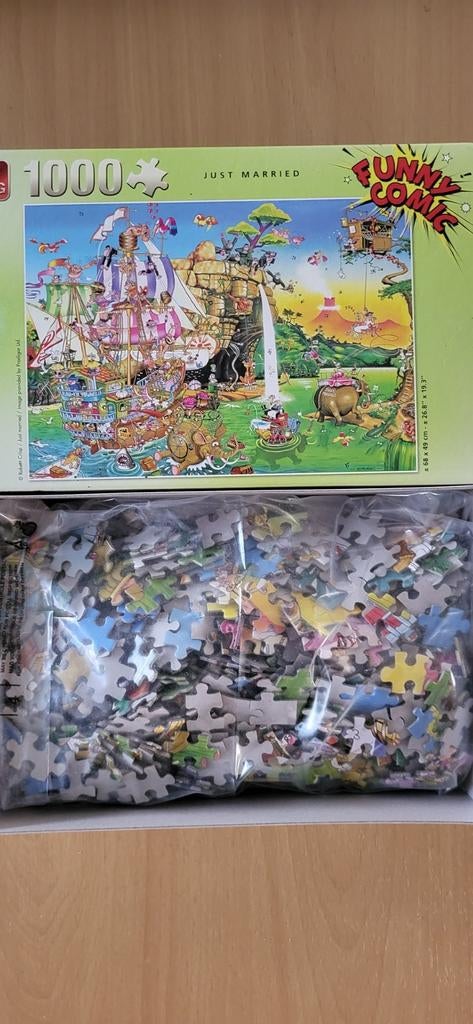 Puzzel Just Married, King, 1000 stukjes, Hobby en Vrije tijd, Ophalen, 500 t/m 1500 stukjes, Zo goed als nieuw, Legpuzzel