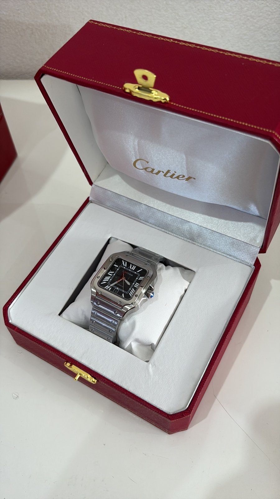 Montre Cartier Santos de Cartier noire 40 mm, Enlèvement ou Envoi, Neuf