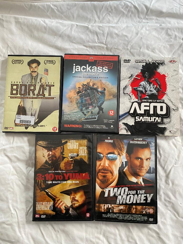 DVD Pakket Comedy & Actie: Borat, Jackass & meer, Cd's en Dvd's, Dvd's | Komedie, Vanaf 6 jaar, Ophalen, Zo goed als nieuw, Actiekomedie