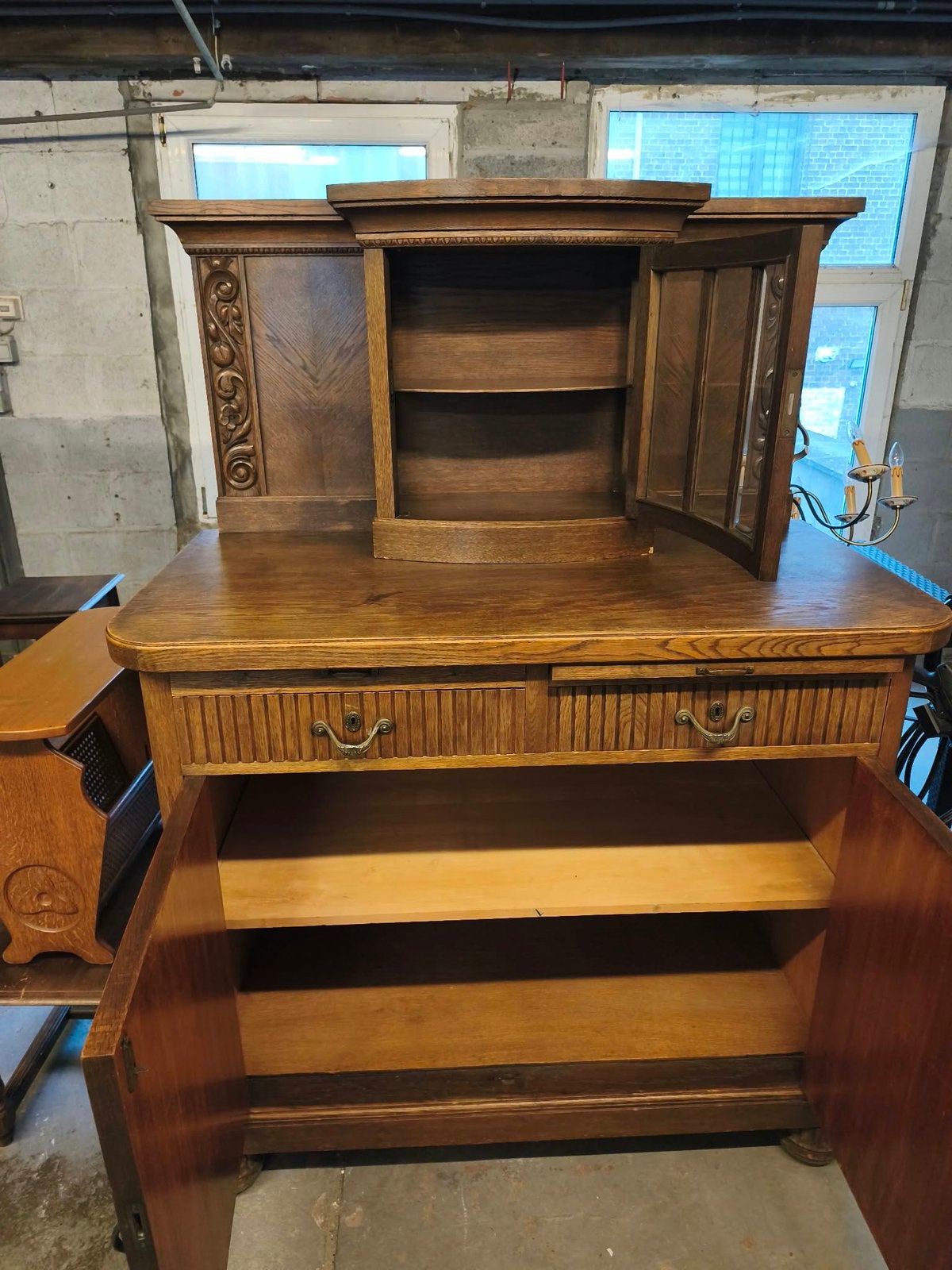 Ancien vaisselier en chêne, Maison & Meubles, Enlèvement, Comme neuf