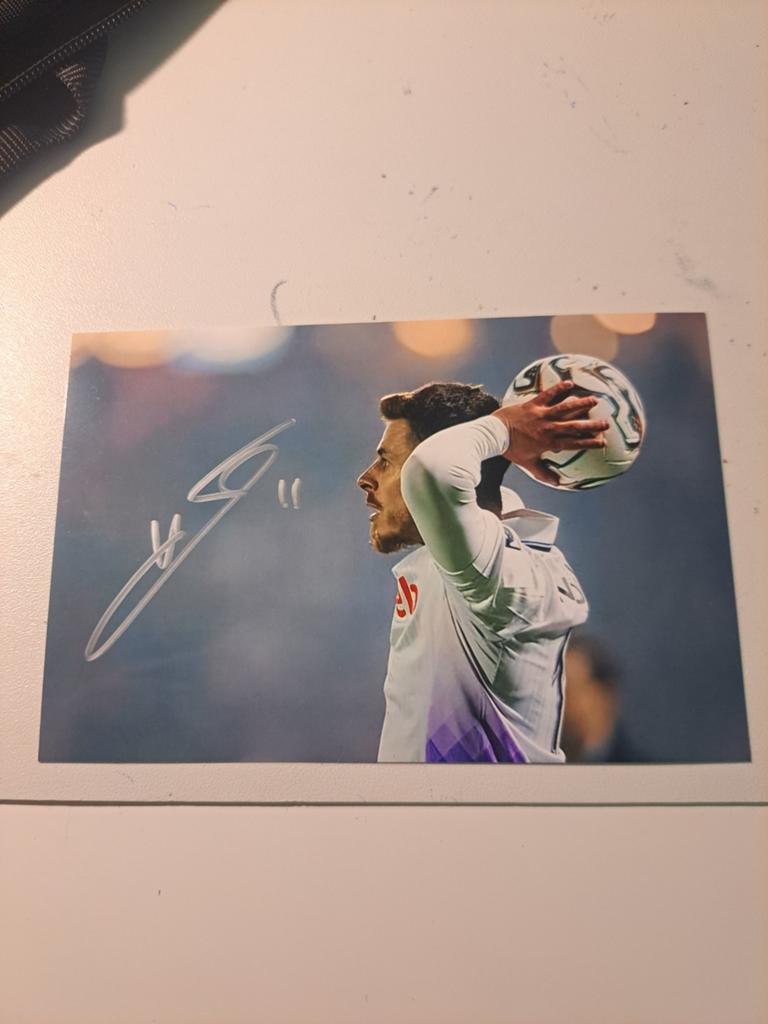 Gesigneerde foto Thorgan Hazard, Verzamelen, Ophalen of Verzenden, Nieuw