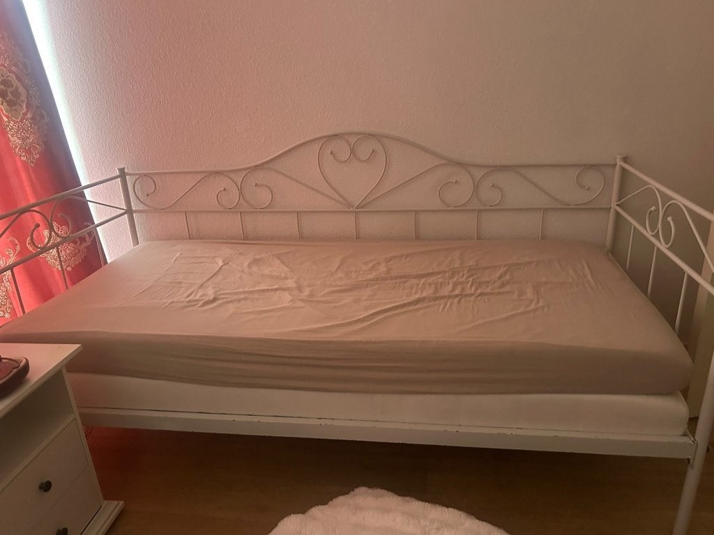 Bedframe, Ophalen, Zo goed als nieuw, Eenpersoons, Wit