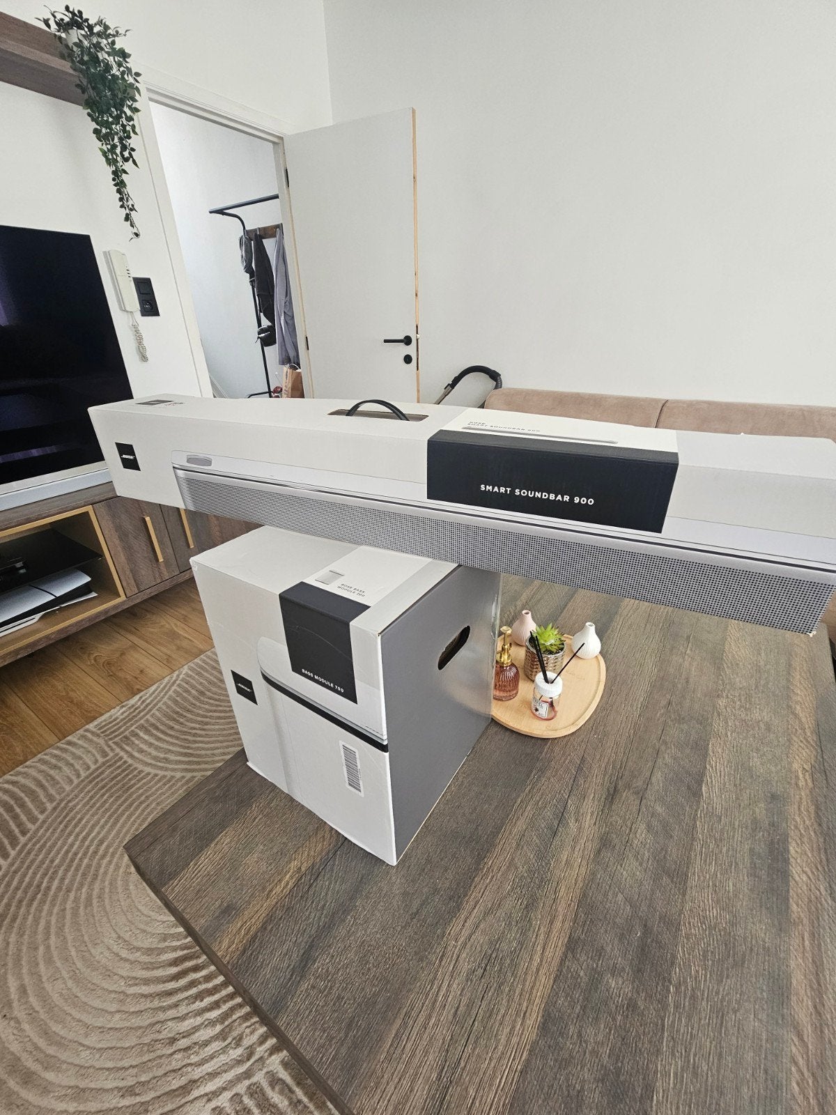bose soundbar 900+bass module 700.nieuwprijs is 1599 €, Enlèvement, Barre de son