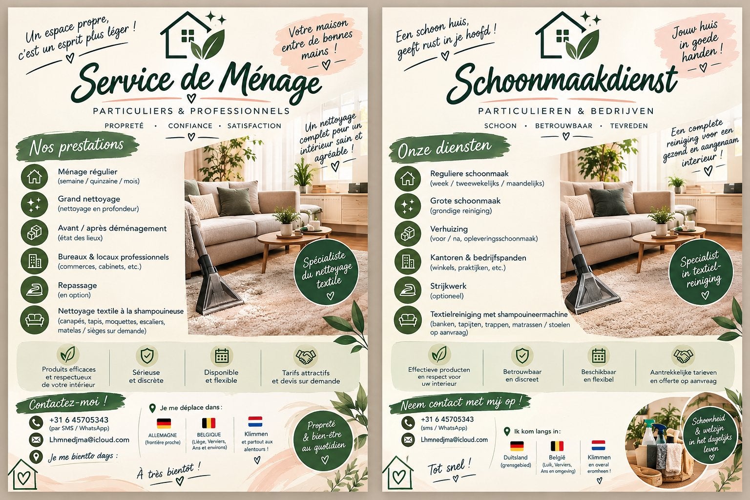 Service de menage, Enlèvement ou Envoi