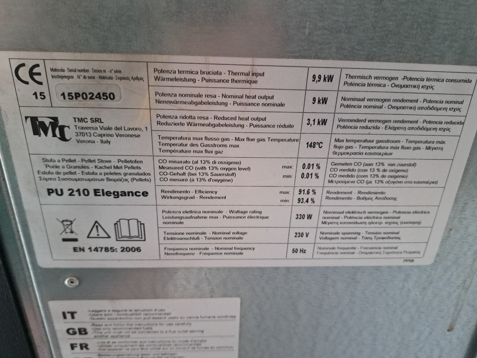 Pelletkachel TMC, Ophalen, Gebruikt, Overige brandstoffen, Pelletkachel