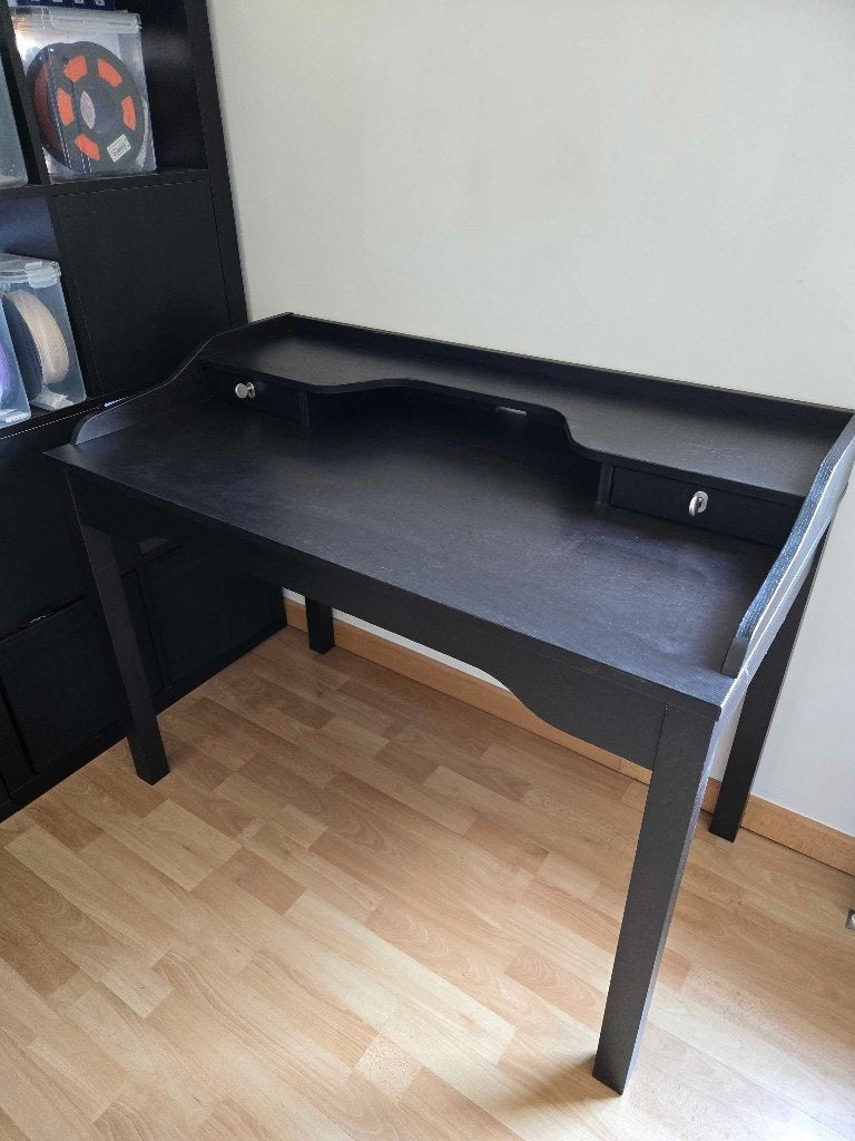 Bureau IKEA GUSTAV brun-noir avec rangements, Démontable, 110 cm, Enlèvement, IKEA