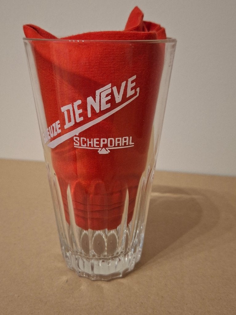 1 x Verre à bière Geuze De Neve Schepdaal/33 cl, Enlèvement, Utilisé, Verre à bière