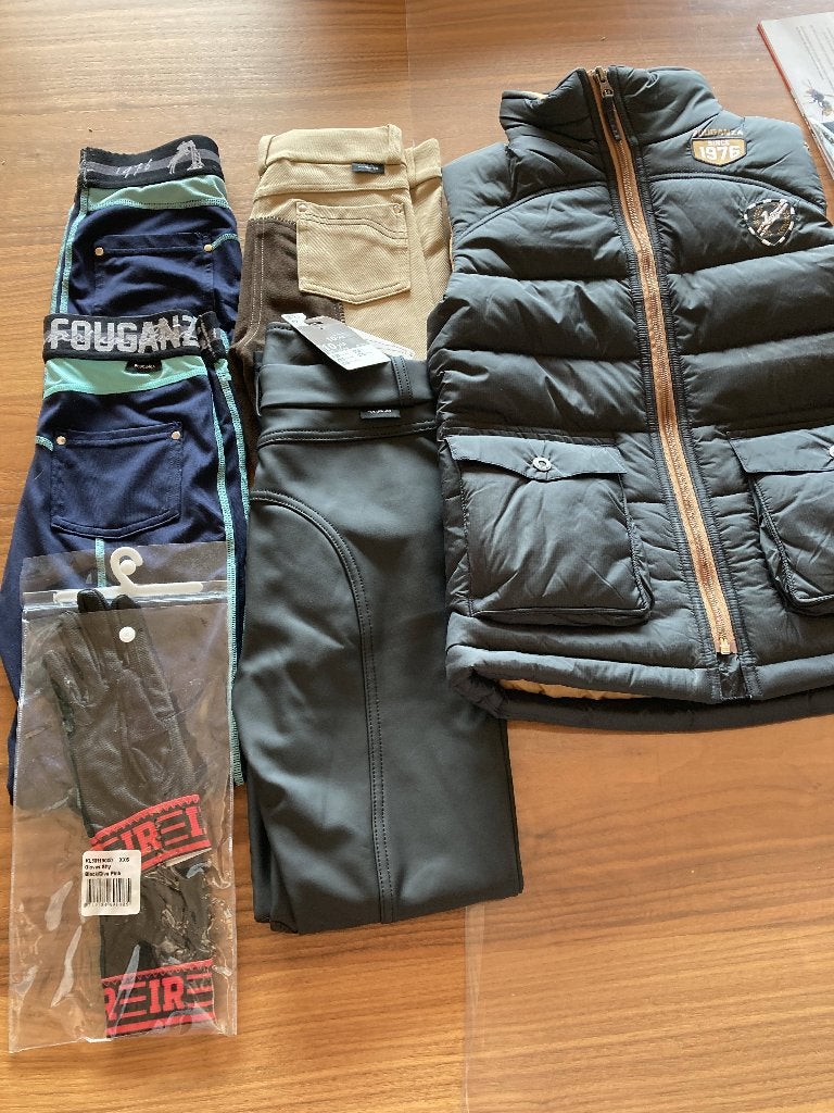 Twee rijbroeken (herfst/winter) unisex 10 jaar, Dieren en Toebehoren, Ophalen of Verzenden, Zo goed als nieuw, Kinderen, Bovenkleding