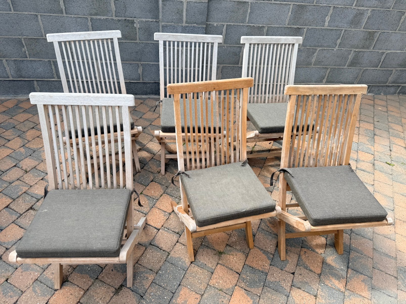 teaken plooistoelen met kussens, Ophalen, Zo goed als nieuw