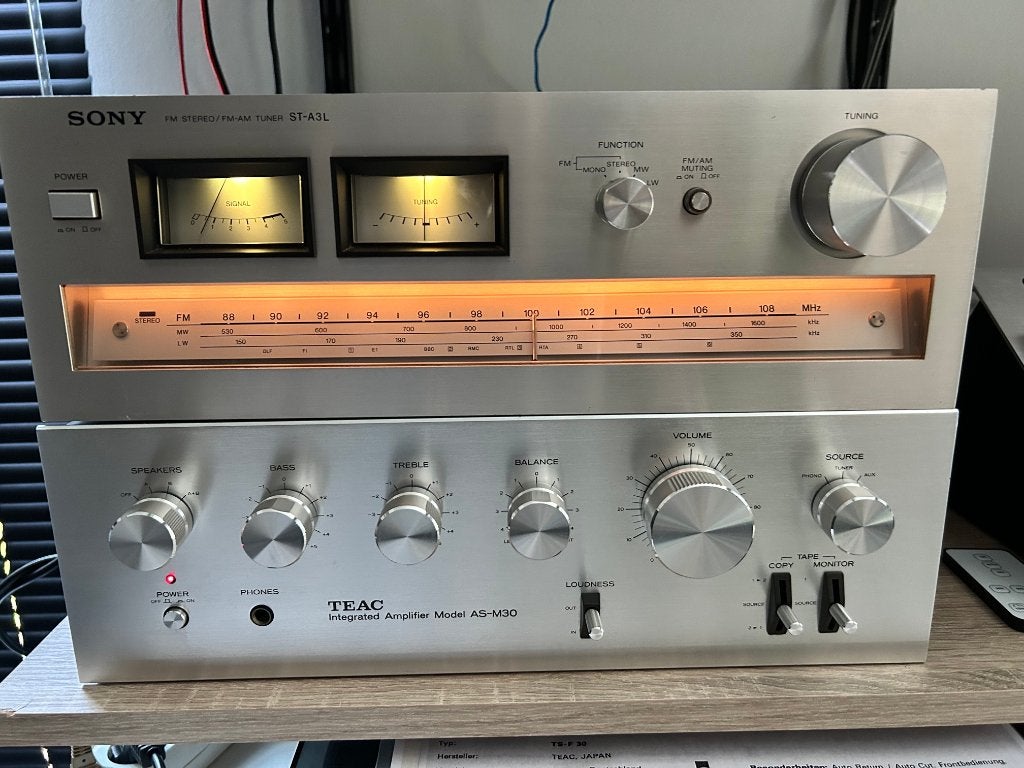 Vintage stereo set Sony TEAC, Gebruikt, Tuner of Radio, Sony, Losse componenten