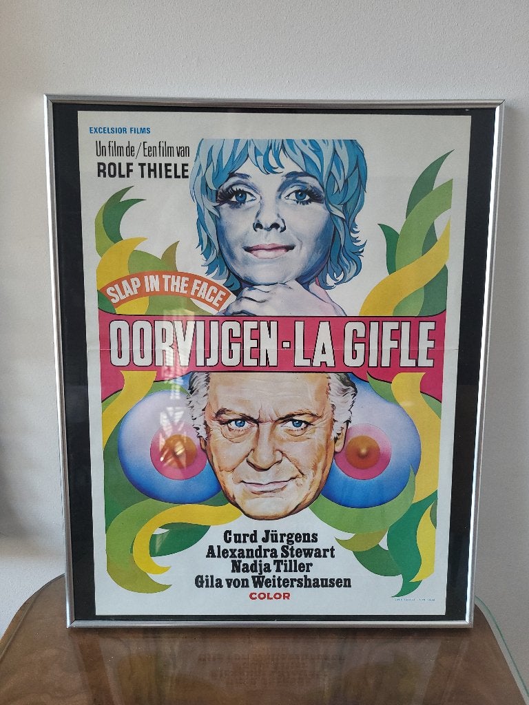Affiche ou affiche ancienne de film, titre Oorvijgen, 1970, Enlèvement ou Envoi