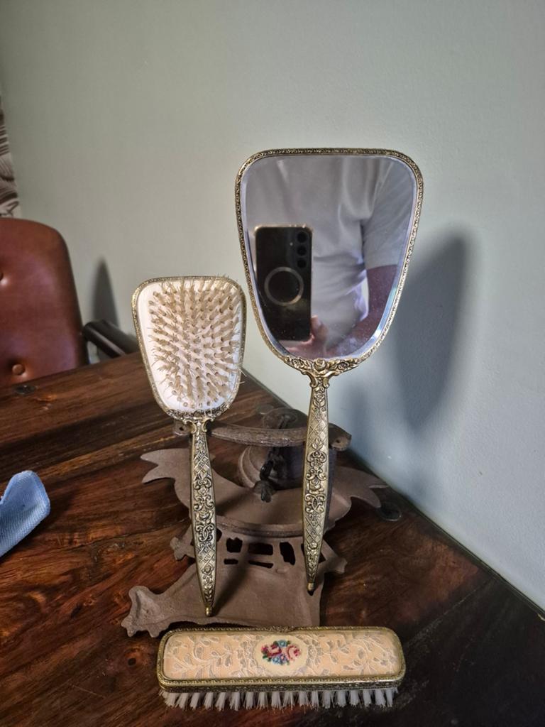 make up set met spiegel uit de jaren 30, Antiek en Kunst, Ophalen of Verzenden