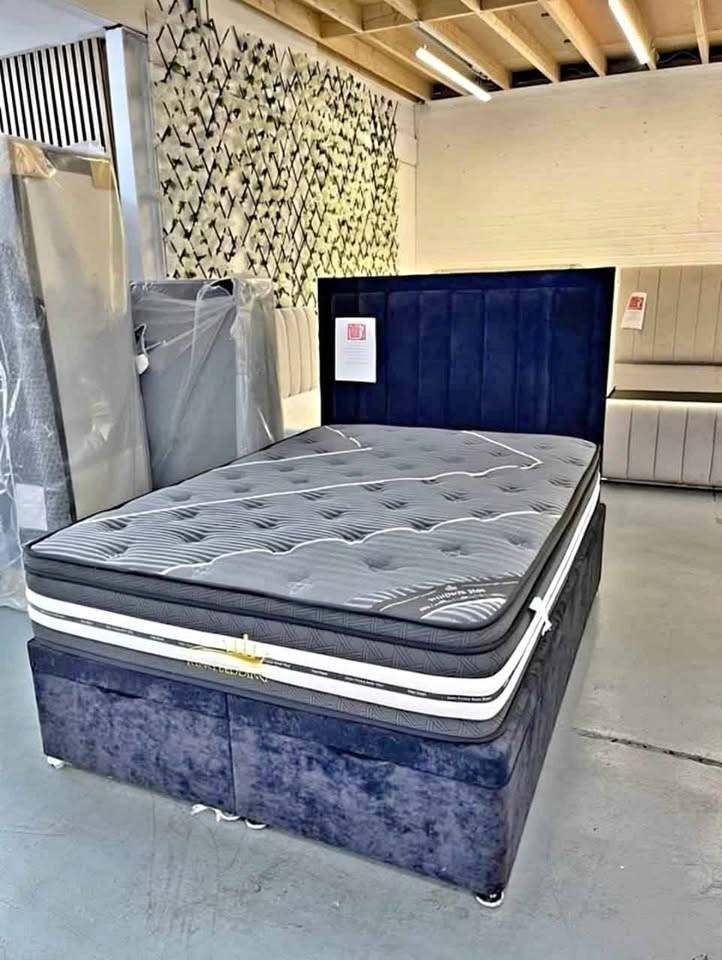Lit complet + matelas — Toutes les tailles en stock, Neuf, Autres couleurs, Bois, Deux personnes