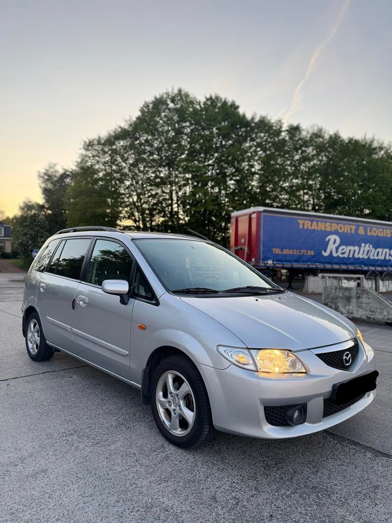 Mazda Premacy 2,0d met airco in topstaat!, Autos, Argent ou Gris, Entreprise, Boîte manuelle, Noir