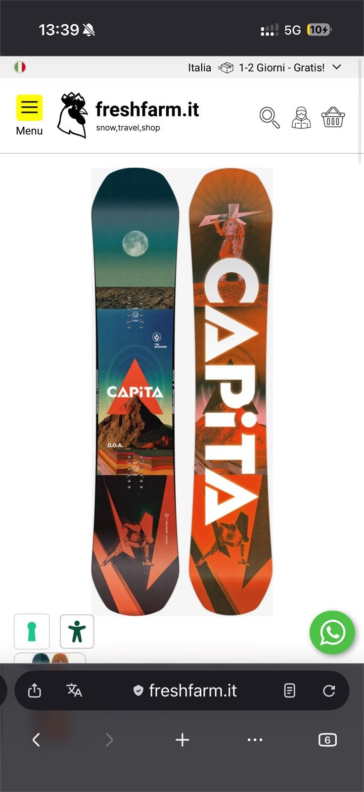 Planche de snowboard Capita DOA 160 cm, Sport en Fitness, Snowboarden, Ophalen, Nieuw