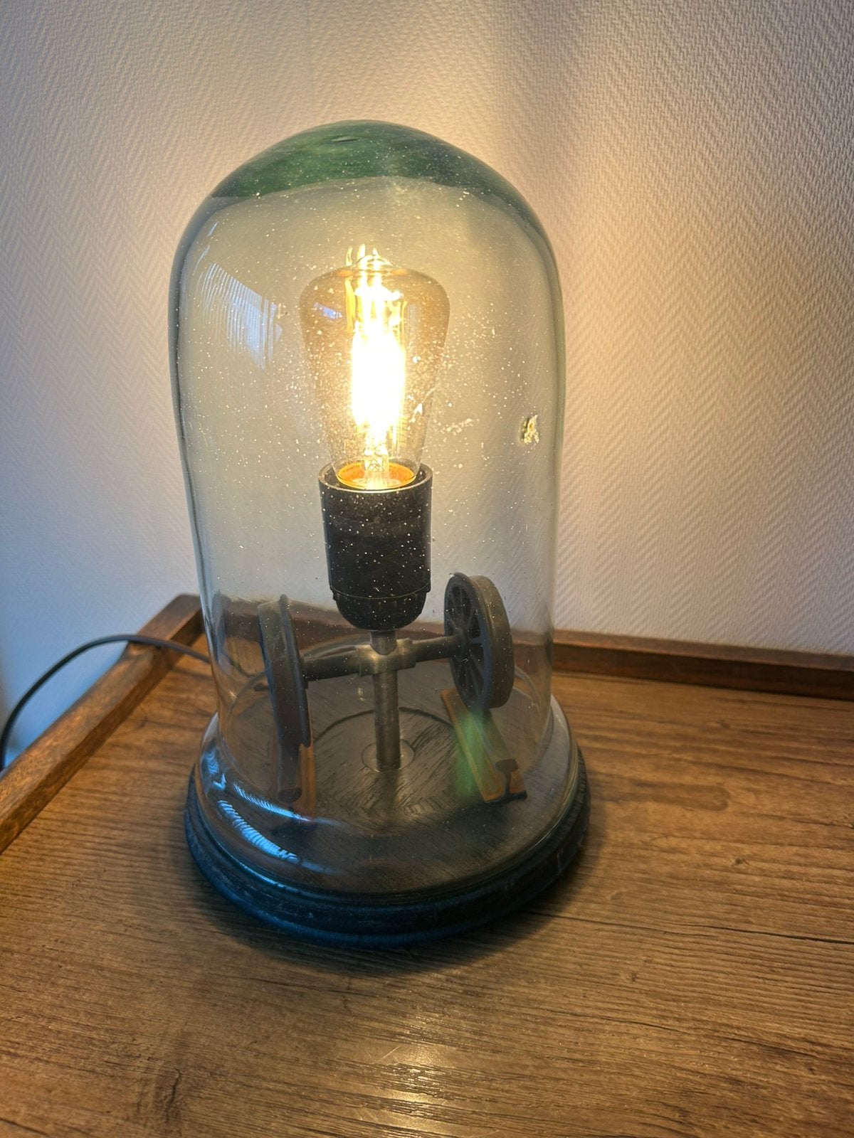 Lampe artisanale style industriel, pièce unique, Enlèvement, Comme neuf, Industriel