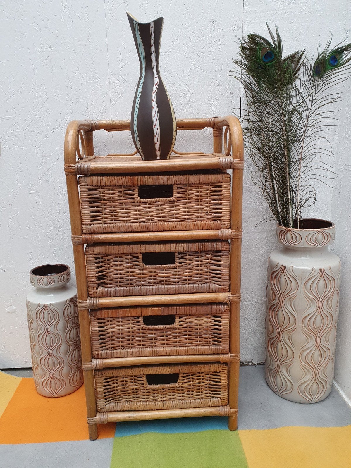 vintage bamboe ladekastje, Ophalen