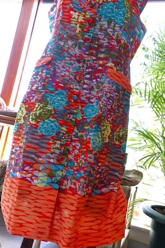 kleurvol prachtige jurk, Vintage Dressing, Maat 42/44 (L), Ophalen of Verzenden, Gedragen