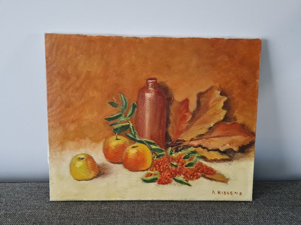 zeer mooi schilderij op doek - stilleven, Ophalen of Verzenden, Stilleven, Doek