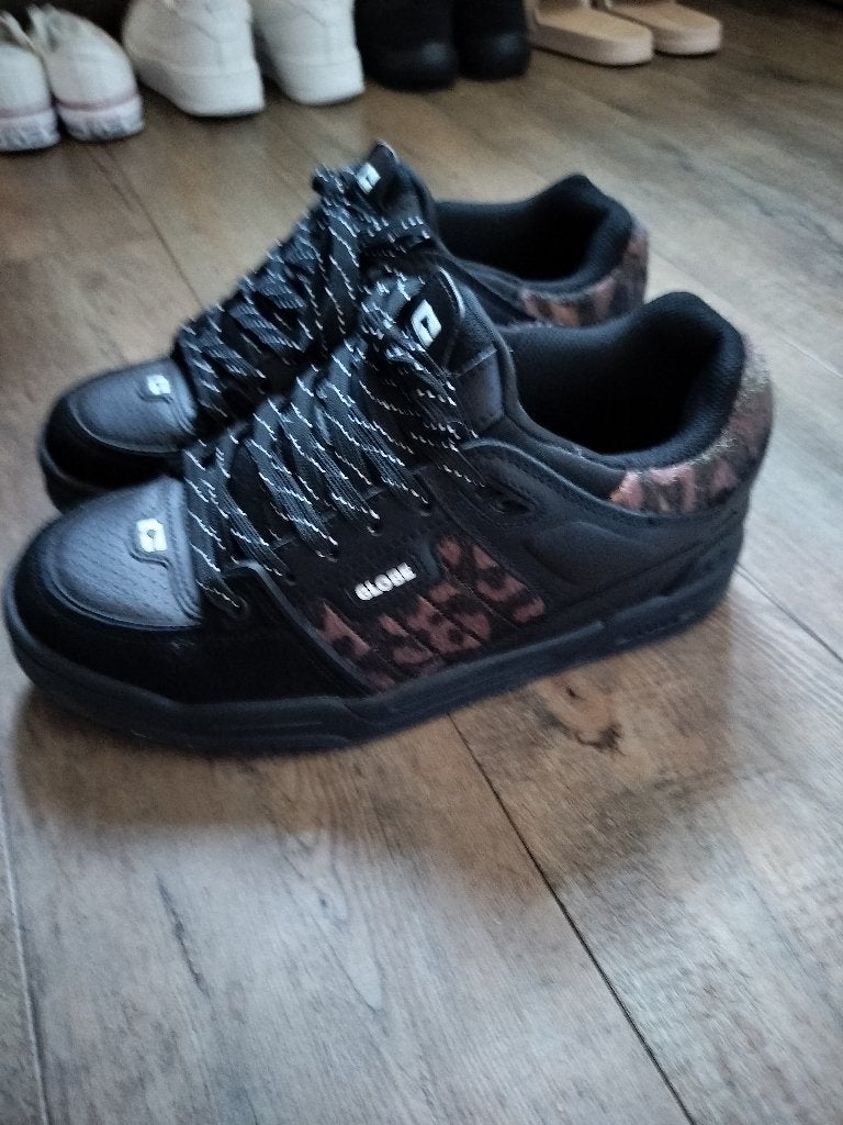 Globe Leopard, Ophalen, Nieuw, Zwart, Sneakers