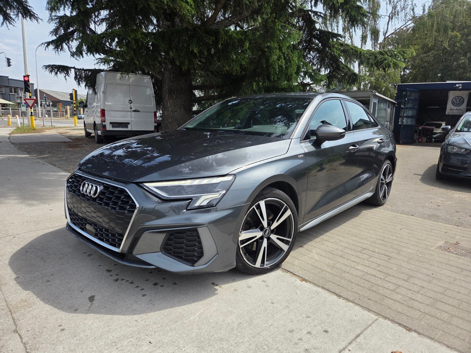 AUDI A3 2.0TDI S-LINE 2021 camera carplay, Auto's, Stof, 4 cilinders, Bi-Xenon koplampen, Zilver of Grijs