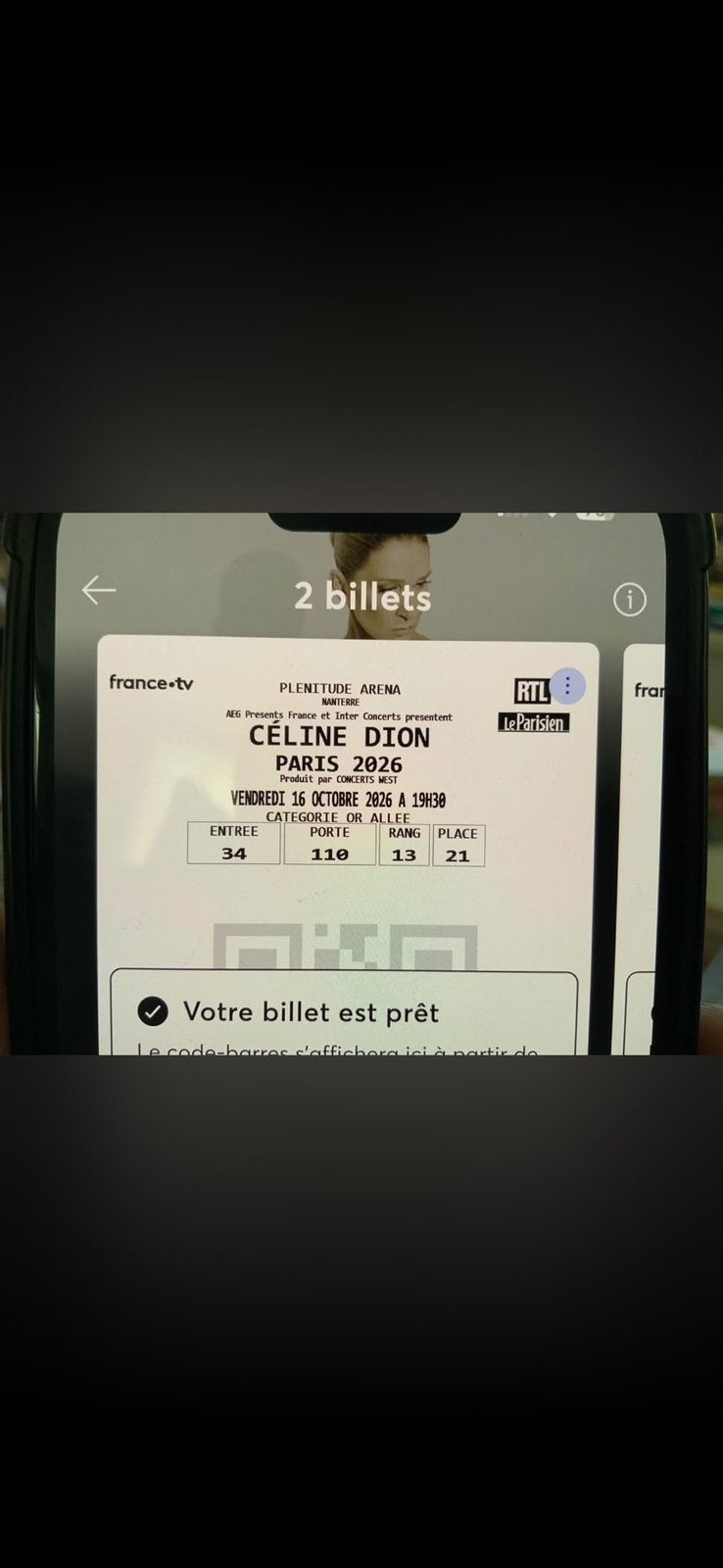 Concert celine dion 16 octobre, Tickets & Billets