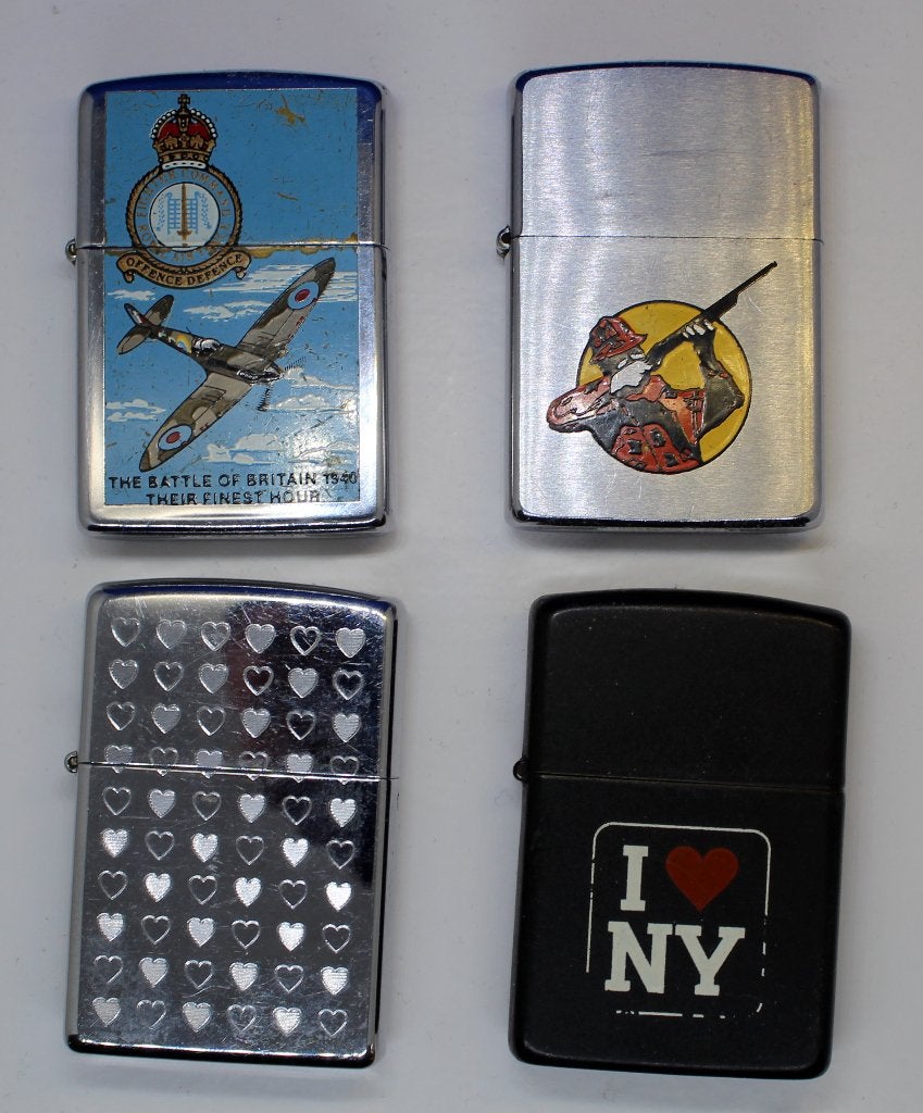 Lot van 4 Zippo's, Verzamelen, Ophalen of Verzenden, Gebruikt, Aansteker
