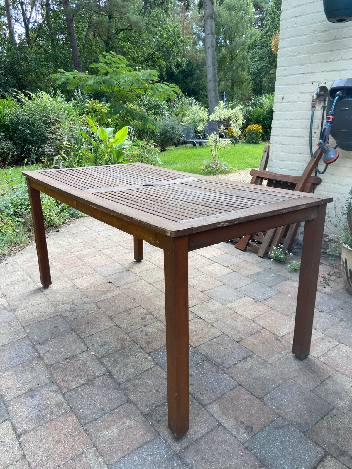 Houten tuintafel Jutlandia 150 x 80 x 75, Jardin & Terrasse, Tables de jardin, Enlèvement, Utilisé, Rectangulaire, Bois