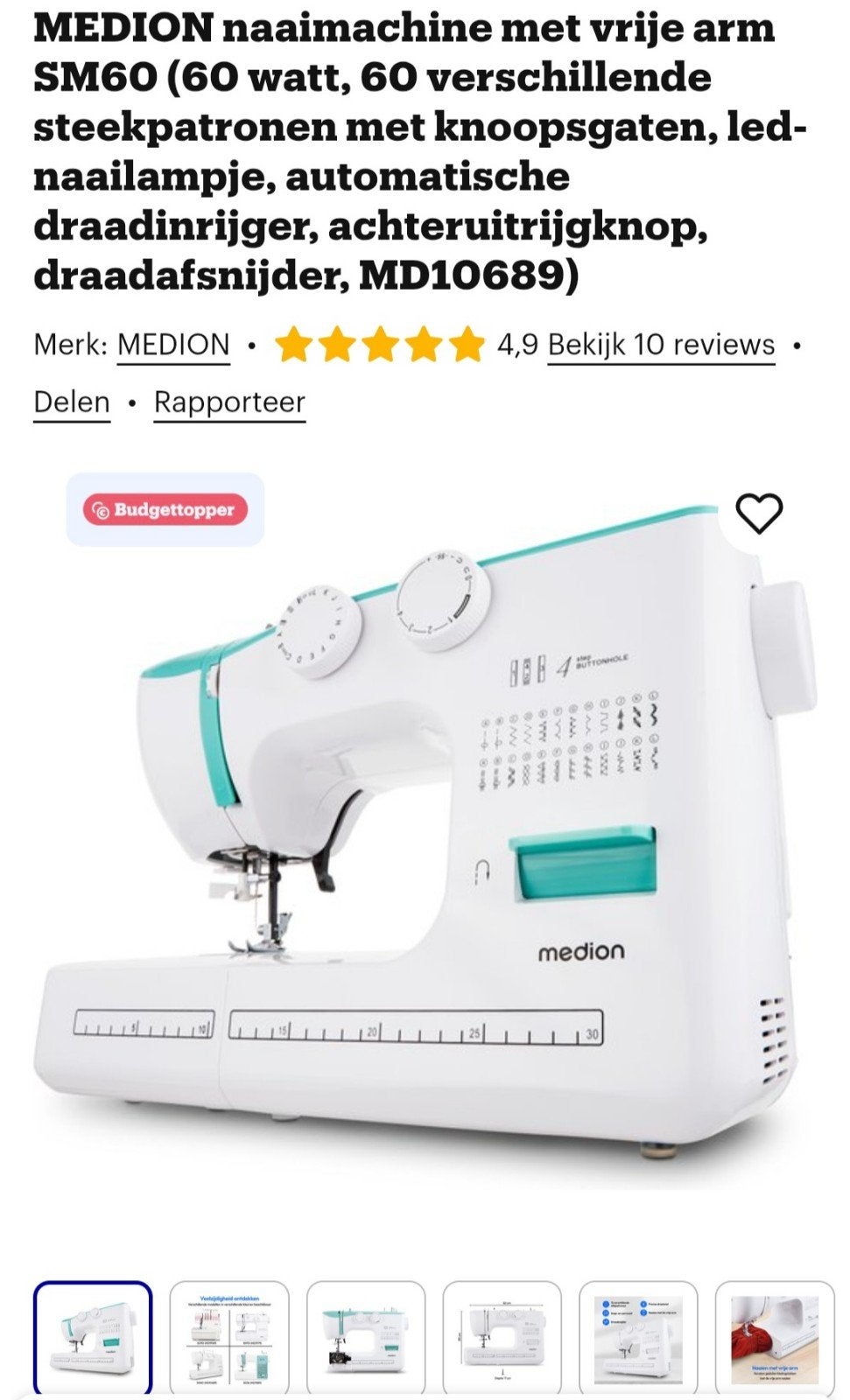 Machine à coudre MEDION neuve, Enlèvement ou Envoi, Neuf, Machine à coudre, Autres marques