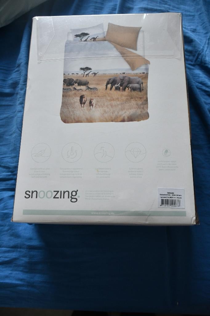 Dekbedovertrek Afrikaanse dieren 200x200/220 + 2 slopen, Ophalen, Overige kleuren, Dekbedovertrek, Nieuw
