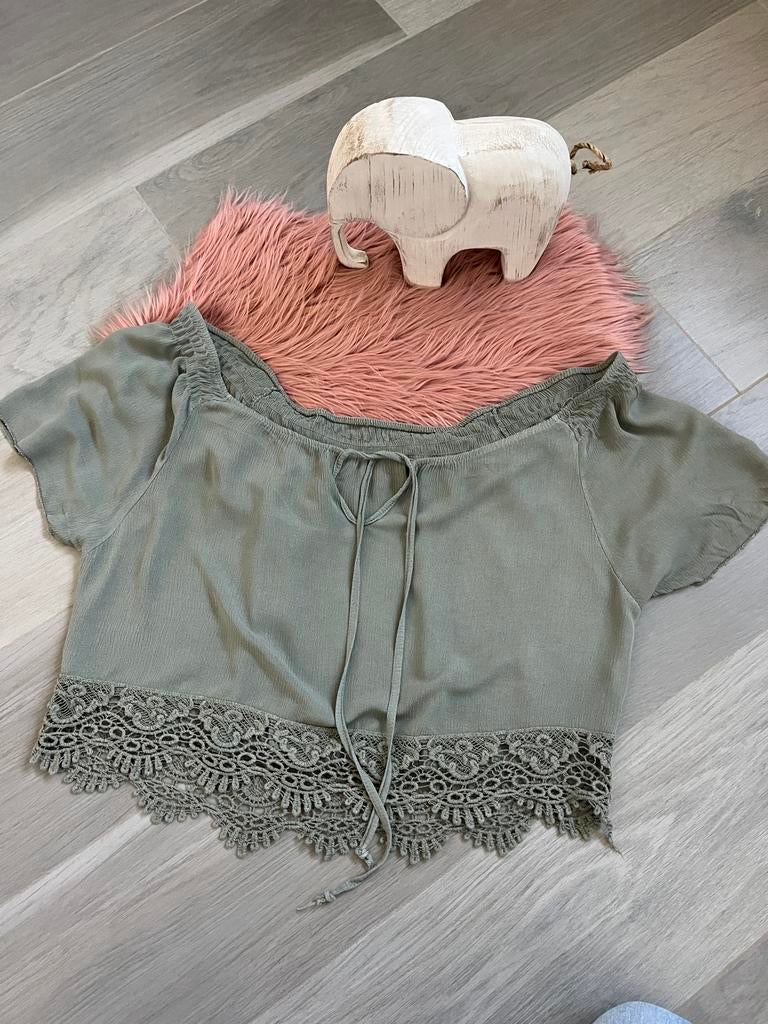 Khaki topje, Kleding | Dames, Ophalen of Verzenden, Zo goed als nieuw, Maat 46/48 (XL) of groter, Groen