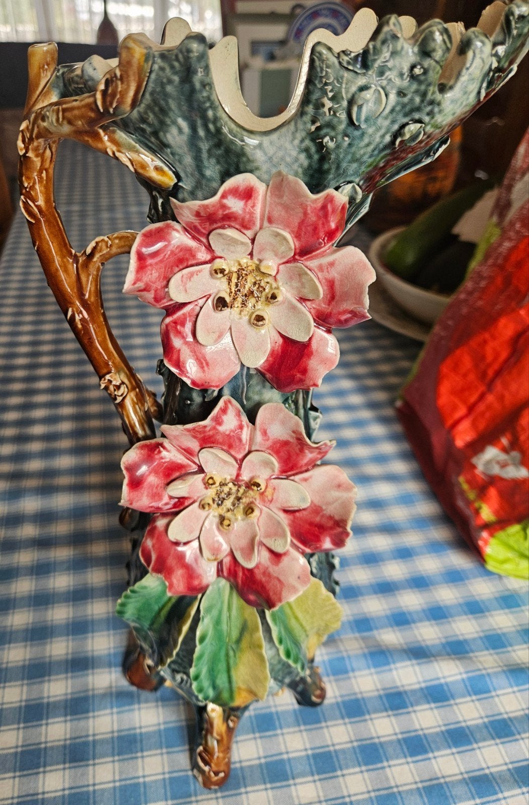 barbotine vaas, Antiek en Kunst, Ophalen