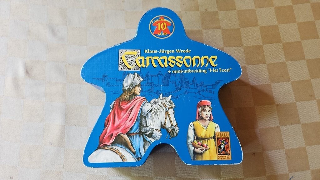 bordspellen oude versie Carcassonne 10 jaar + het feest, Een of twee spelers, Ophalen of Verzenden, Zo goed als nieuw, 999 games