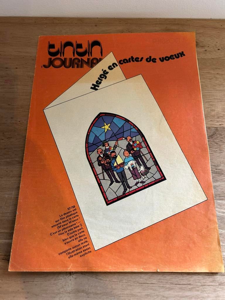 Feuillet A4 journal Tintin Hergé carte de voeux, Enlèvement ou Envoi, Tintin, Comme neuf