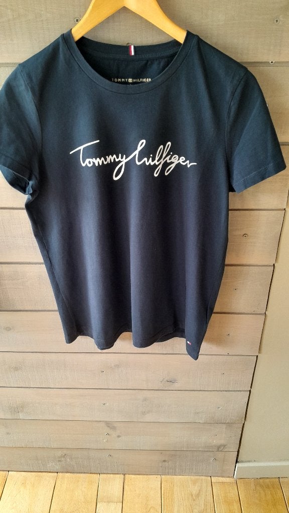 Tommy Hilfiger t'shirt, Kleding | Dames, T-shirts, Ophalen of Verzenden, Zo goed als nieuw, Maat 42/44 (L), Blauw
