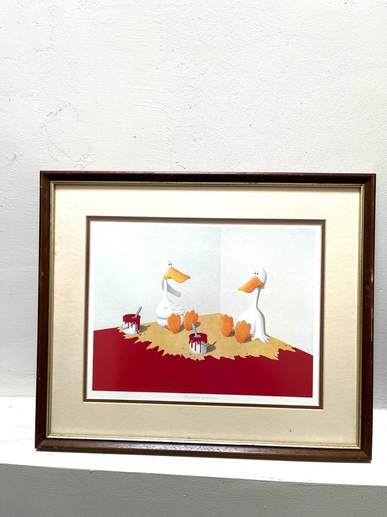 The Failure of Marxism Satirische print met Eenden Ingelijst, Huis en Inrichting, Minder dan 50 cm, Gebruikt, Ophalen of Verzenden