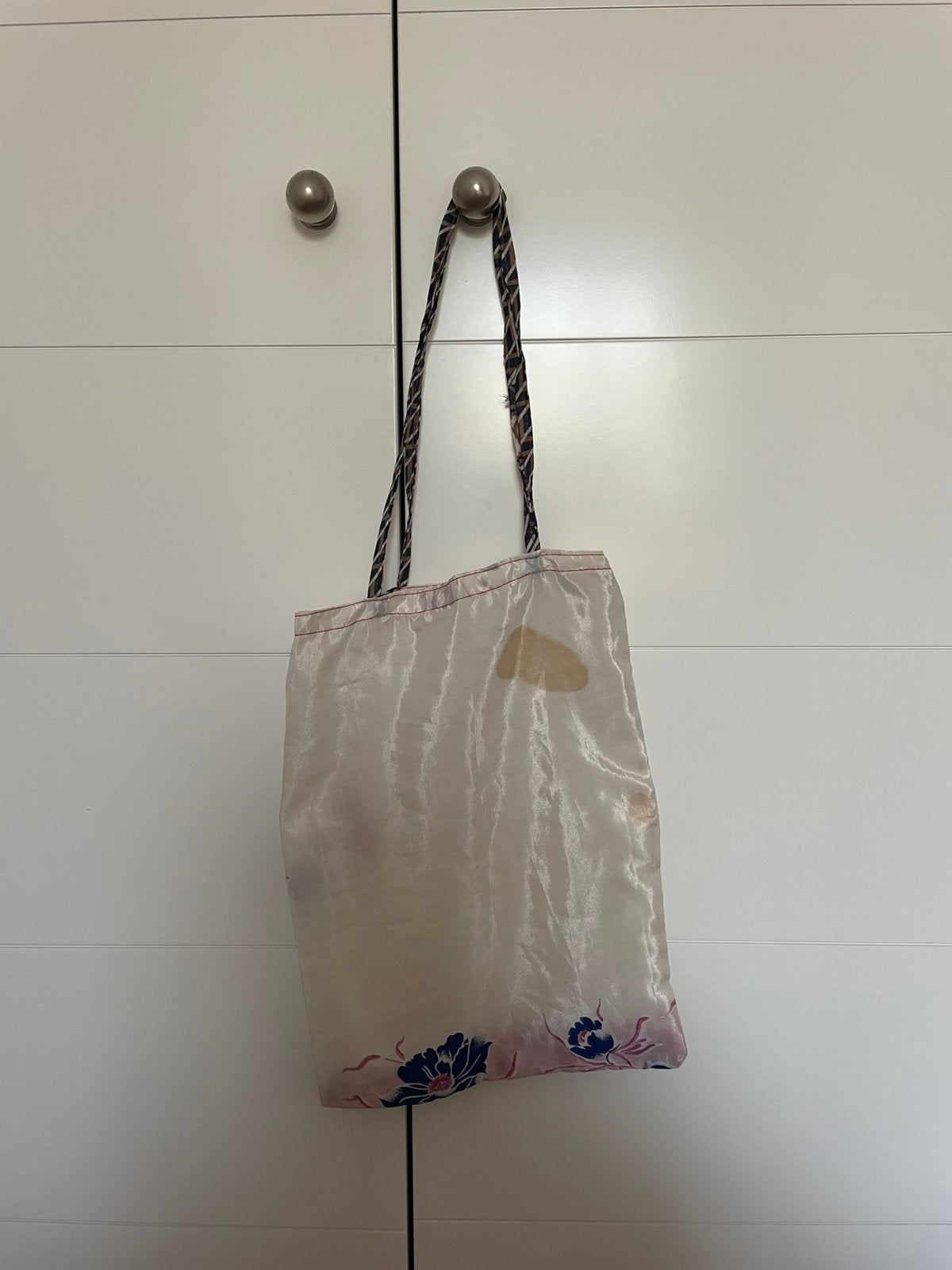 Zijden tasje, Ophalen of Verzenden, Nieuw, Wit, Shopper