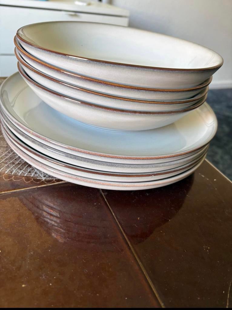 Lot assiettes creuses + plates + couverts, Antiquités & Art, Enlèvement