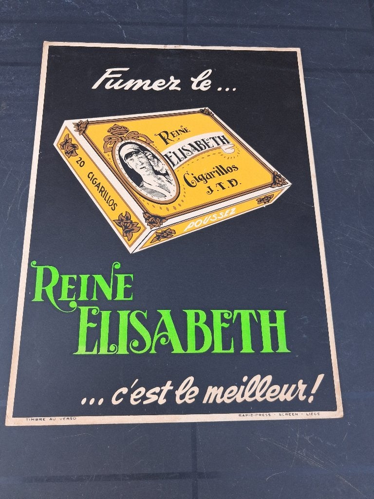 CIGARES REINE ELISABETH, Enlèvement ou Envoi, Comme neuf, Panneau publicitaire
