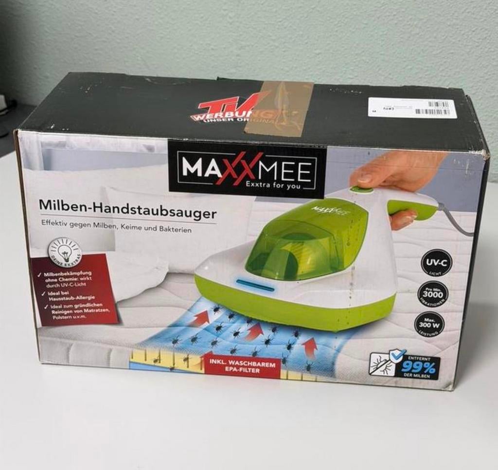 MAXXMEE Mijt Handstofzuiger met UV-C Licht – Anti-Allergie, Huis en Inrichting, Schoonmaakartikelen, Overige typen, Ophalen of Verzenden