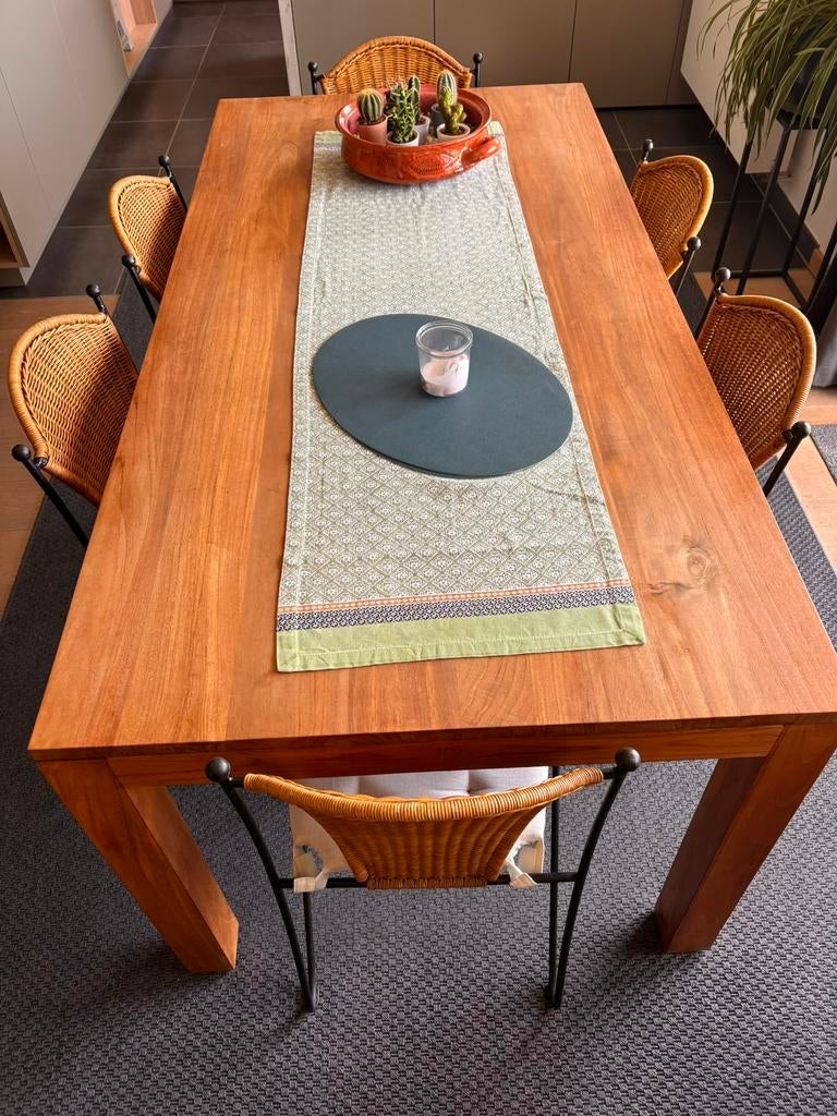 Teak houten eettafel, Ophalen, Gebruikt