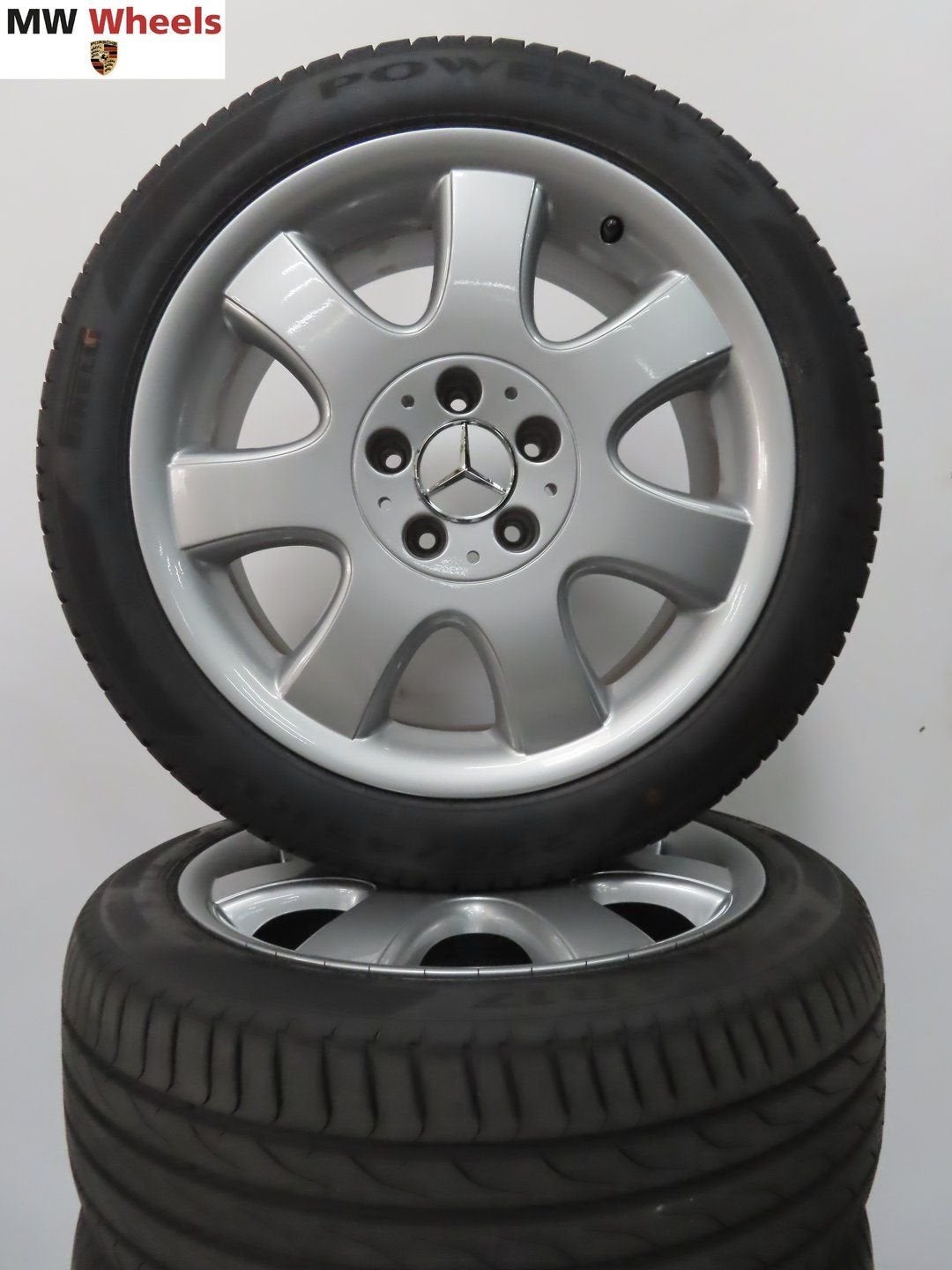 Originele Mercedes CLK 17 inch velgen met nieuwe zomerbanden, Gebruikt, -, -, Banden en Velgen