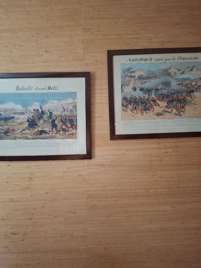 2 antieke gekleurde litho's Frankrijk, Ophalen, Overige onderwerpen, Lithografie