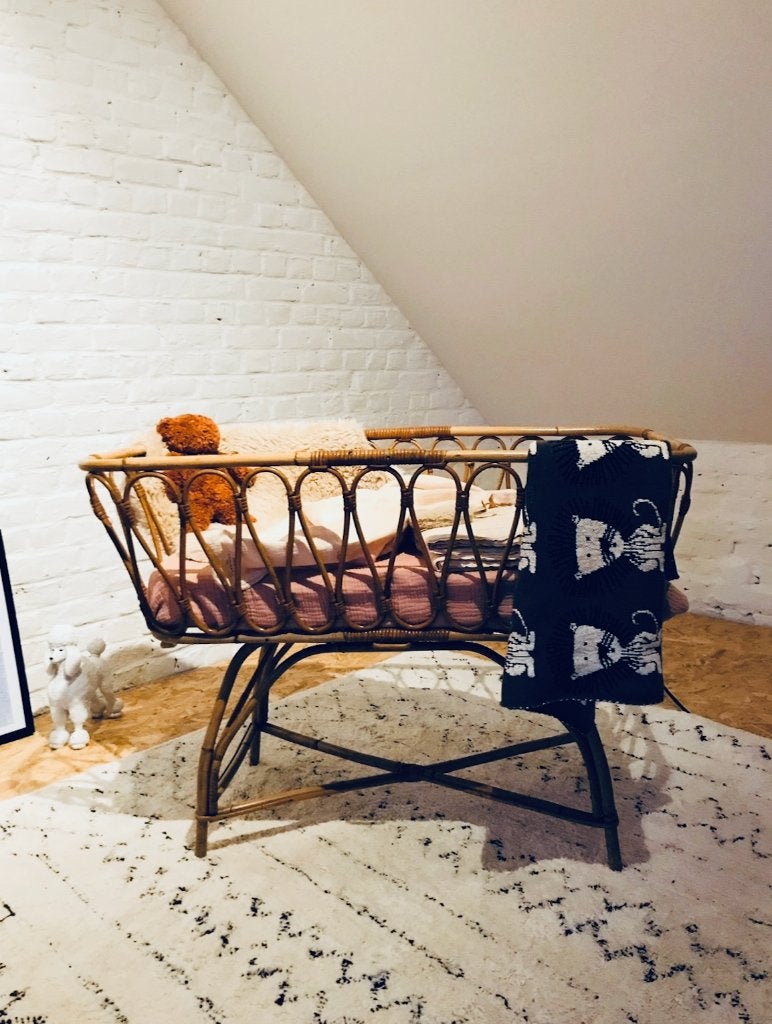 Vintage rotan wieg, Ophalen, Gebruikt, Wieg
