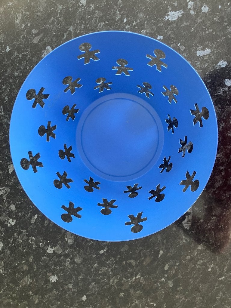 Blauwe fruitschaal Alessi Girotondo, Ophalen, Gebruikt, Rond, Dienblad