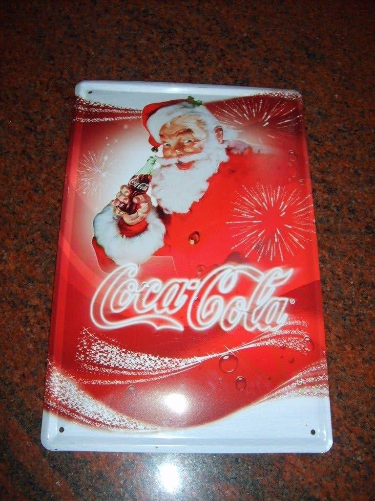 Coca Cola reclamebord - plakaat 25 cm x 16,5 cm, Verzamelen, Ophalen of Verzenden, Zo goed als nieuw, Reclamebord