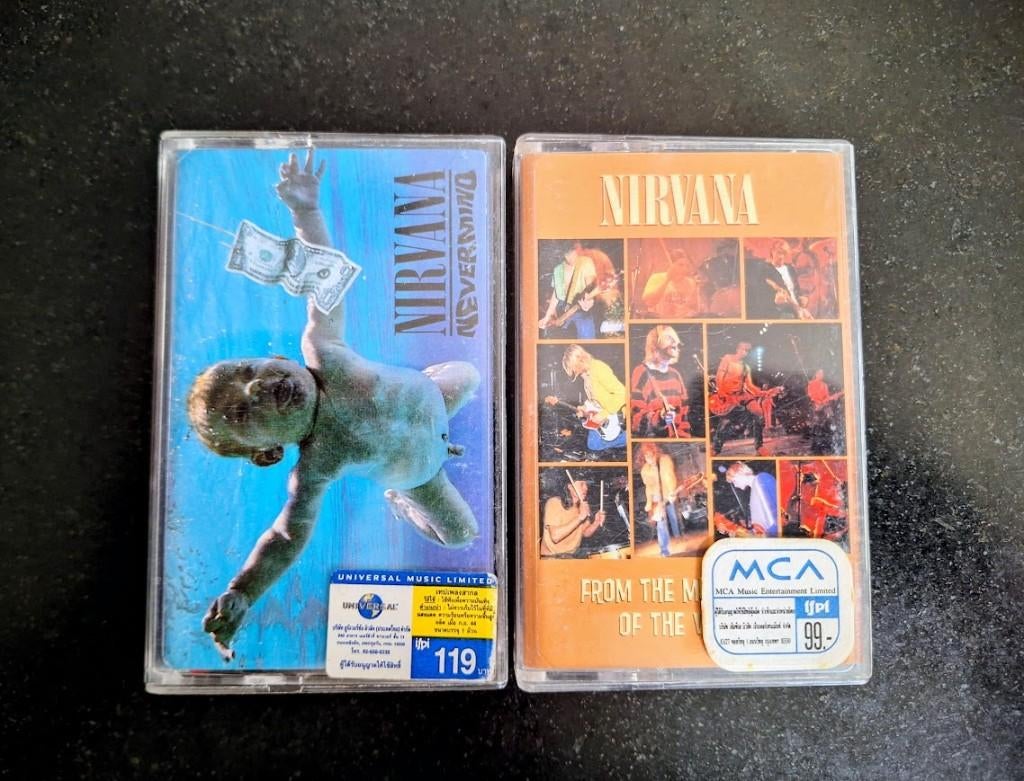 2 x K7 Nirvana ( Orig. Thai Release ) : Nevermind + From The, Ophalen of Verzenden, Gebruikt, Rock en Metal, Origineel